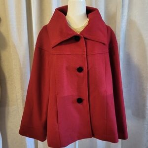 Alfani Women Wool Jacket, Coat Size XL, Red, Vintage Style, Winter, Fall, Classi